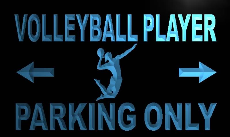 Volleyball Player Parking Only Neon Light Sign